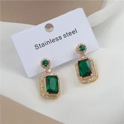 Green Cubic Zirconia Earrings